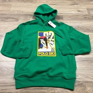 POLO Ralph Lauren Fleece Ski Alpine Mountain Green Hoodie Men’s Small $168 NWT